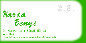 marta benyi business card