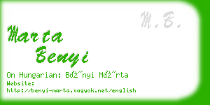 marta benyi business card